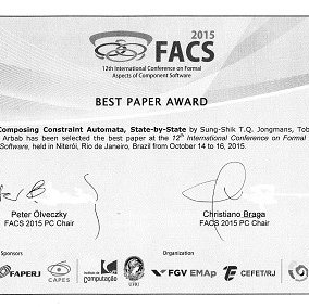 FACS Best Paper Award for Formal Methods researchers