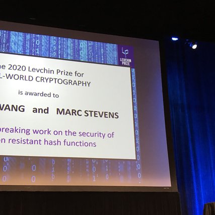 Levchin prize for Marc Stevens’ groundbreaking work on hash functions