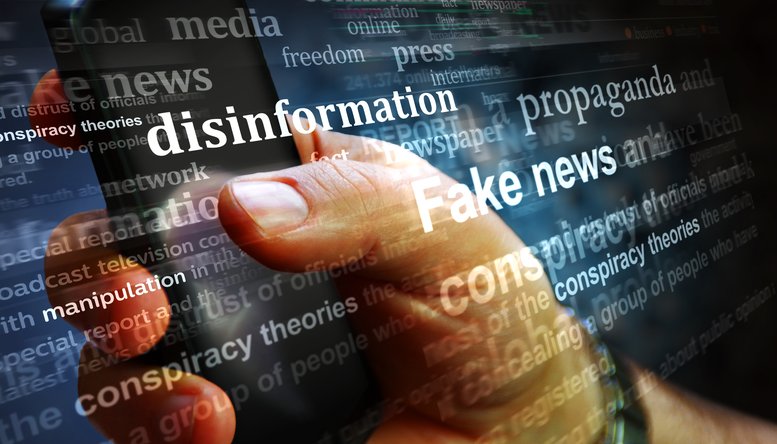 conceptual image depicting mis- and disinformation