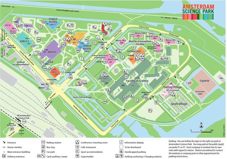 Visitor map Amsterdam Science Park (2022)