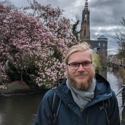 Joakim Blikstad, winner of the EATCS Distinguished Dissertation Award 2025. (Own picture. Broader background on the left made with AI.)