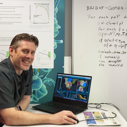 Peter Bosman behind his desk
