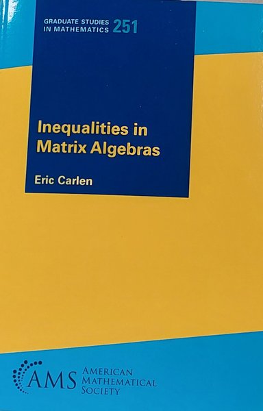 Book cover "Inequalities in matrix algebras"