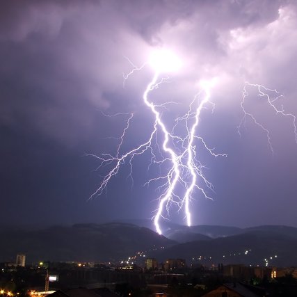 Lightning above a city. Picture: Shutterstock.